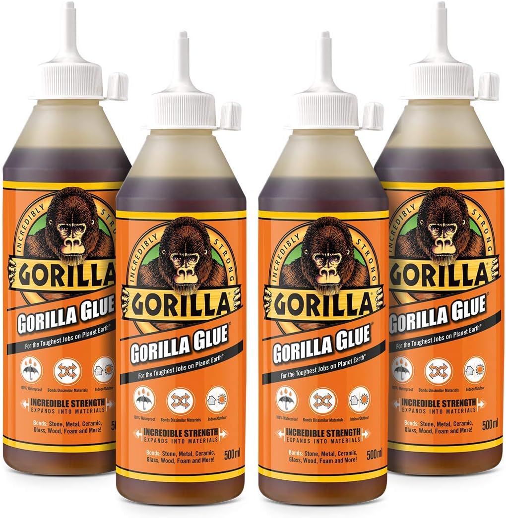 Gorilla Glue 1044180 500ml PU Water Activated Glue, Light Brown