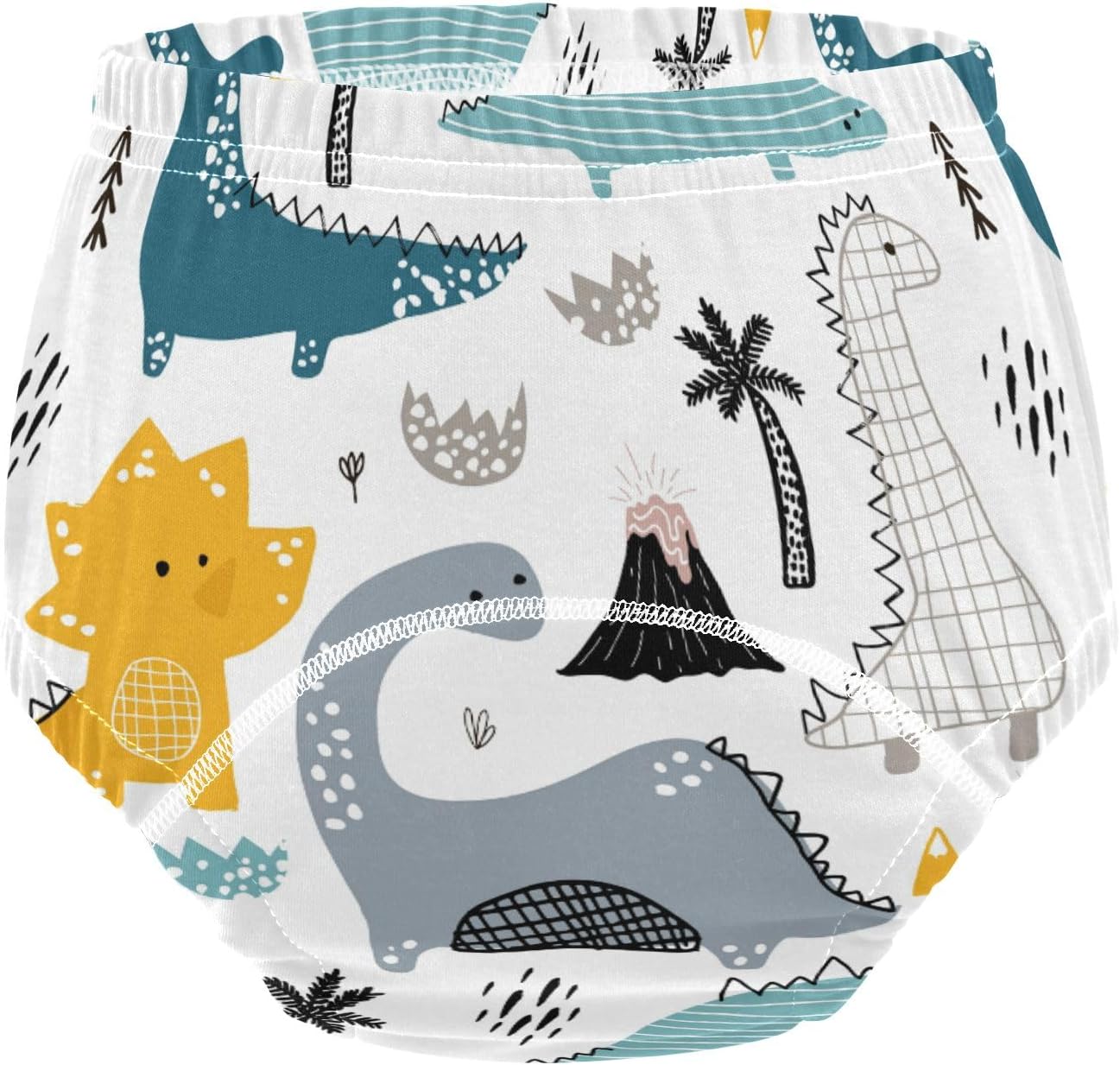 Bolaz Toddler Training Pants, Hand Drawn Dinosaur Cotton Potty Training Underwear for Baby Boy Girl 3-Pack