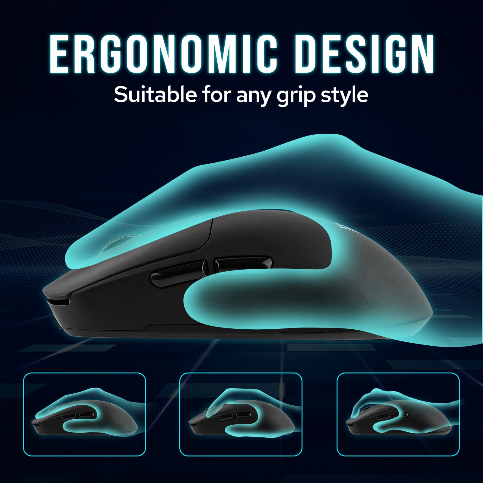 MechLands AULA SC680 Wireless Mouse, Ergonomic Gaming Mouse, with Adjustable  26000 DPI, PAW3395 Sensor, BK3633 Chipset, BT 5.0/2.4GHz/Wired Connections,  500mAh Battery for Win/Mac/PC/Laptop (Black) : Amazon.ae: Videogames