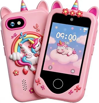 Kids Phone Toy for Girls Gifts with 2.8" Touchscreen, Dual Cameras, Learning, Music Player, Games, Toddler Christmas Birthday Gift