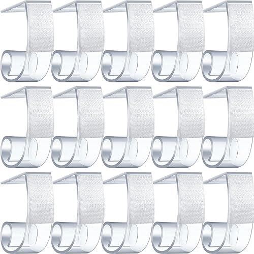 Boao 50 clips transparentes transparentes para zócalos de mesa, modelo de clips de plástico para mantel, abrazaderas con gancho para mantel de mesa,