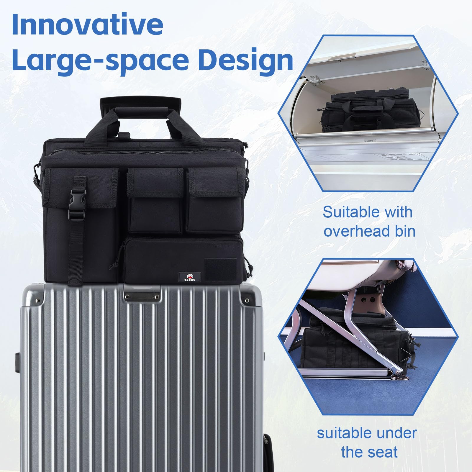 Ges multifunzione uomo outdoor tattico in nylon spalla portatile messenger bag valigetta borse abbastanza grande per 35,6 cm laptop/camera/iPad (nero)