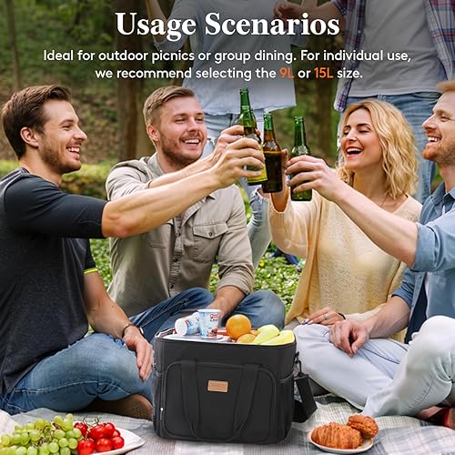 Miniatura 52 de Lifewit Lonchera mediana aislada, suave y refrigerante, para adultos, hombres y mujeres, leopardo, 12 latas (9L)