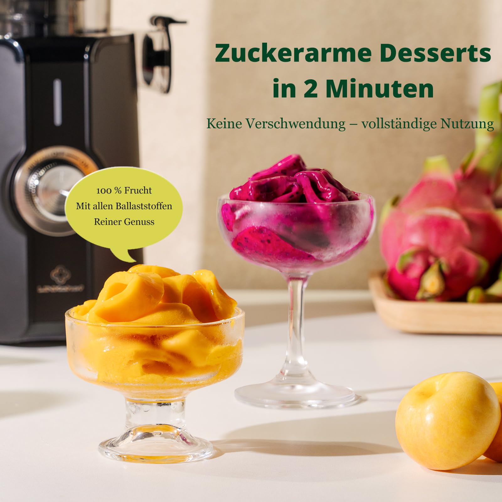 LINKChef Entsafter Slow Juicer, 115 mm Große Einfüllöffnung für Entsafter Gemüse und Obst Testsieger, Kaltentsafter 200W, BPA-frei, Einfach zu Reinigen und Montieren, Schwarz