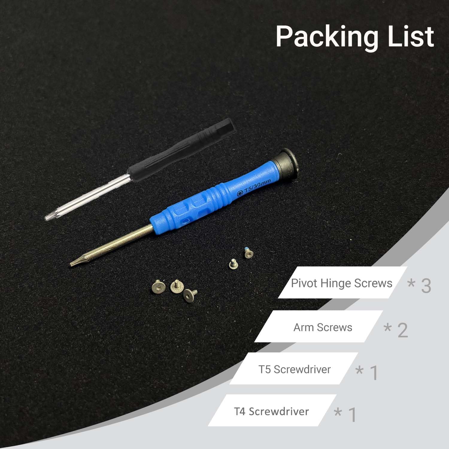 iMusk 5 pcs Original Pivot Hinge Torx Screws for DJI Mini 3/4/5 Pro Drones (3 pcs for Drone Body Securing and 2 pcs for Front Arm Securing), T5/T4 Screwdriver Included