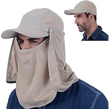 USHAKE Sun Cap Fishing Hat Baseball Cap with Face Neck Cover Flap
