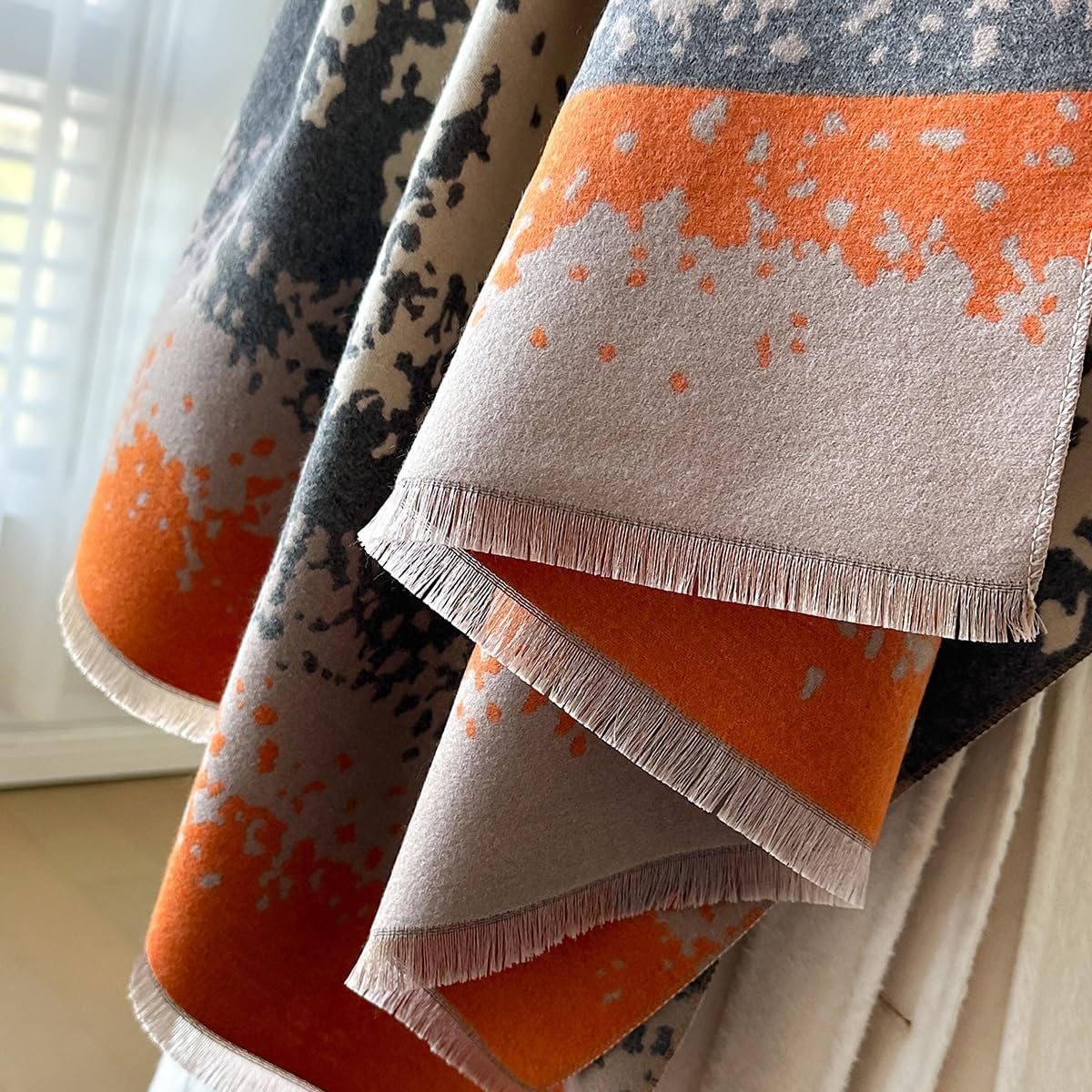 FairyCity Women's Soft pashmina Shawl Oversized Winter Warm blanket Scarf Long Cashmere Shawls Wraps Geometric patterns - Image 5