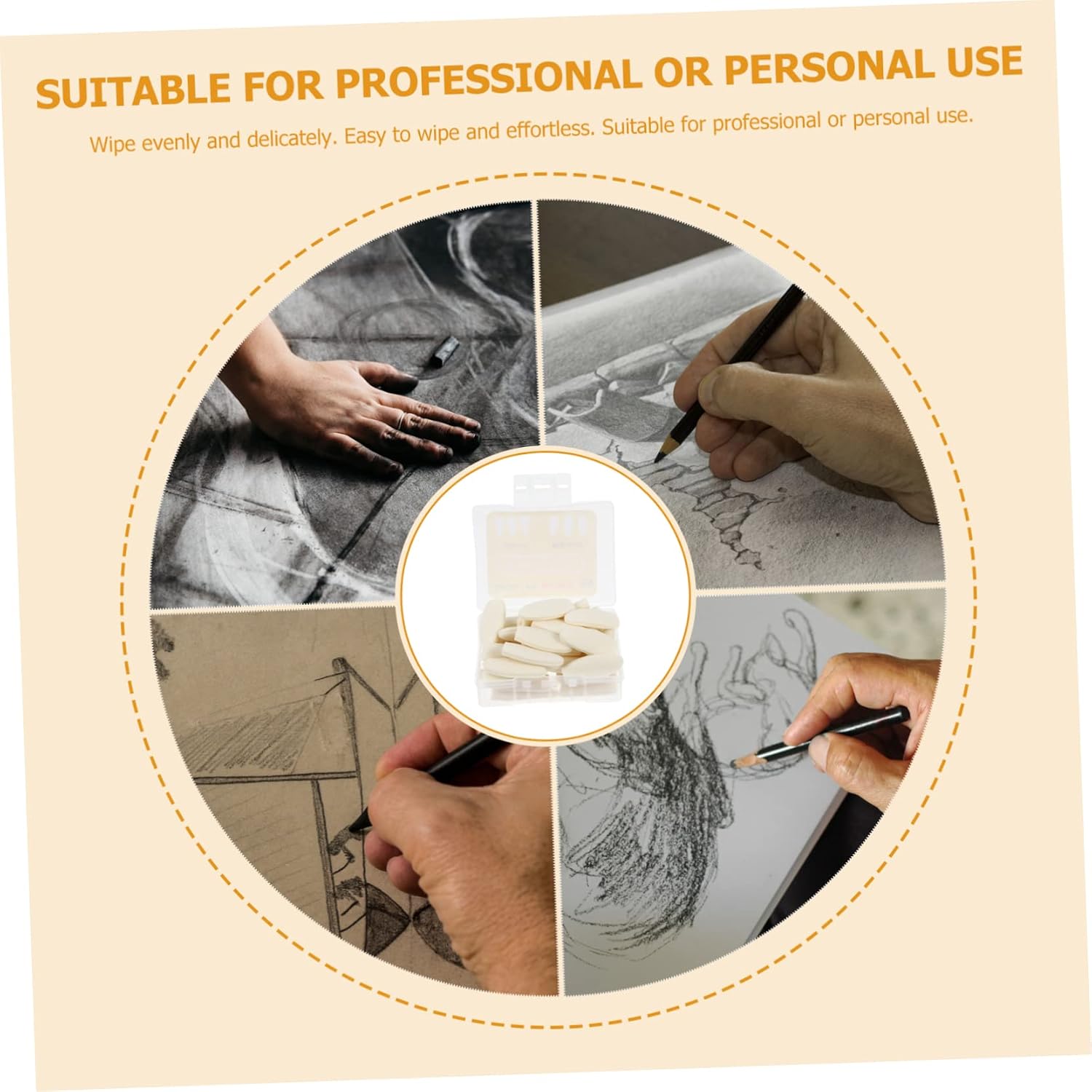 ARTIBETTER 2sets Professional Drawing Erasers Putty Eraser Sponge Wiper Head Blooming Effect Smudge Erase Tool Art Supplies 40pcs*2