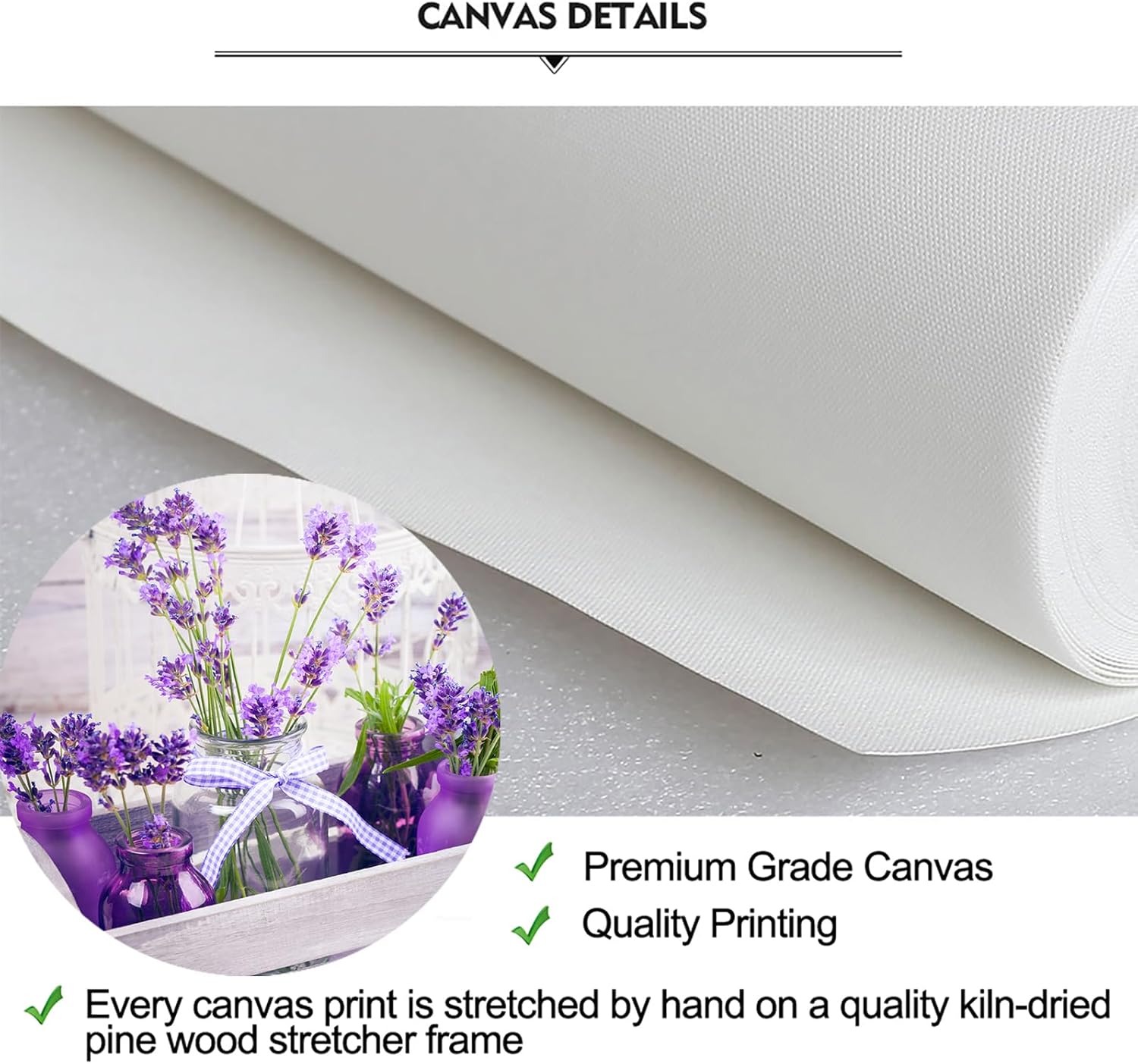 iKNOW FOTO 3 Pieces Canvas Wall Art Purple Lavender Flower & Zen Stone Framed Still Life Painting for Bedroom, Bathroom, Spa Decor Ready to Hang Each 12"x16"