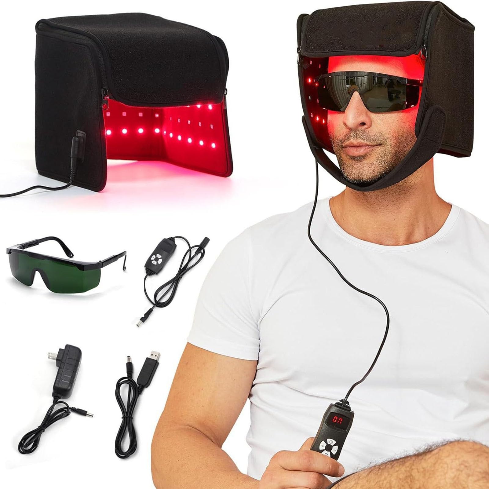 Casque de croissance des cheveux au laser 660nm et 850nm avec minuterie