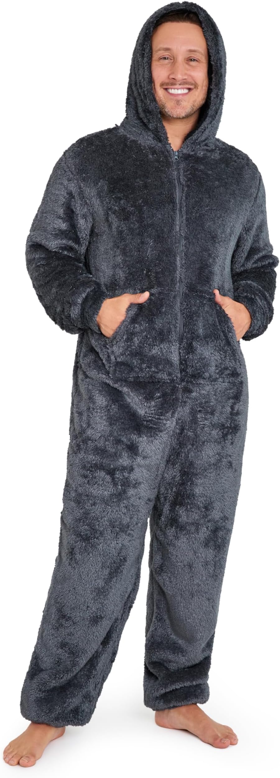 Onesies for Men and Teens, Loungewear Fleece Pyjamas Men All in One Jumpsuit Nightwear