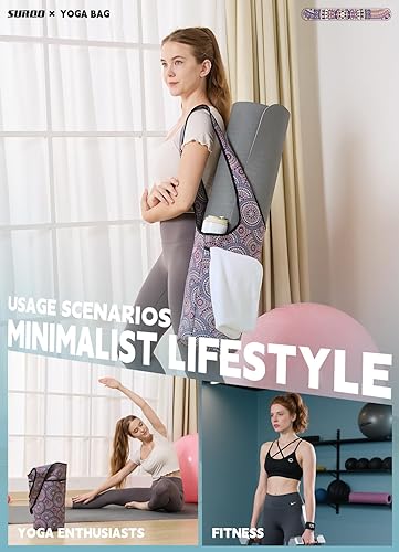 Miniatura 2 de Bolsa para esterilla de yoga – Neopreno, ligera, espaciosa, con gran bolsillo con cierre, ideal para esterillas de gimnasio, yoga y fitness Amethyst