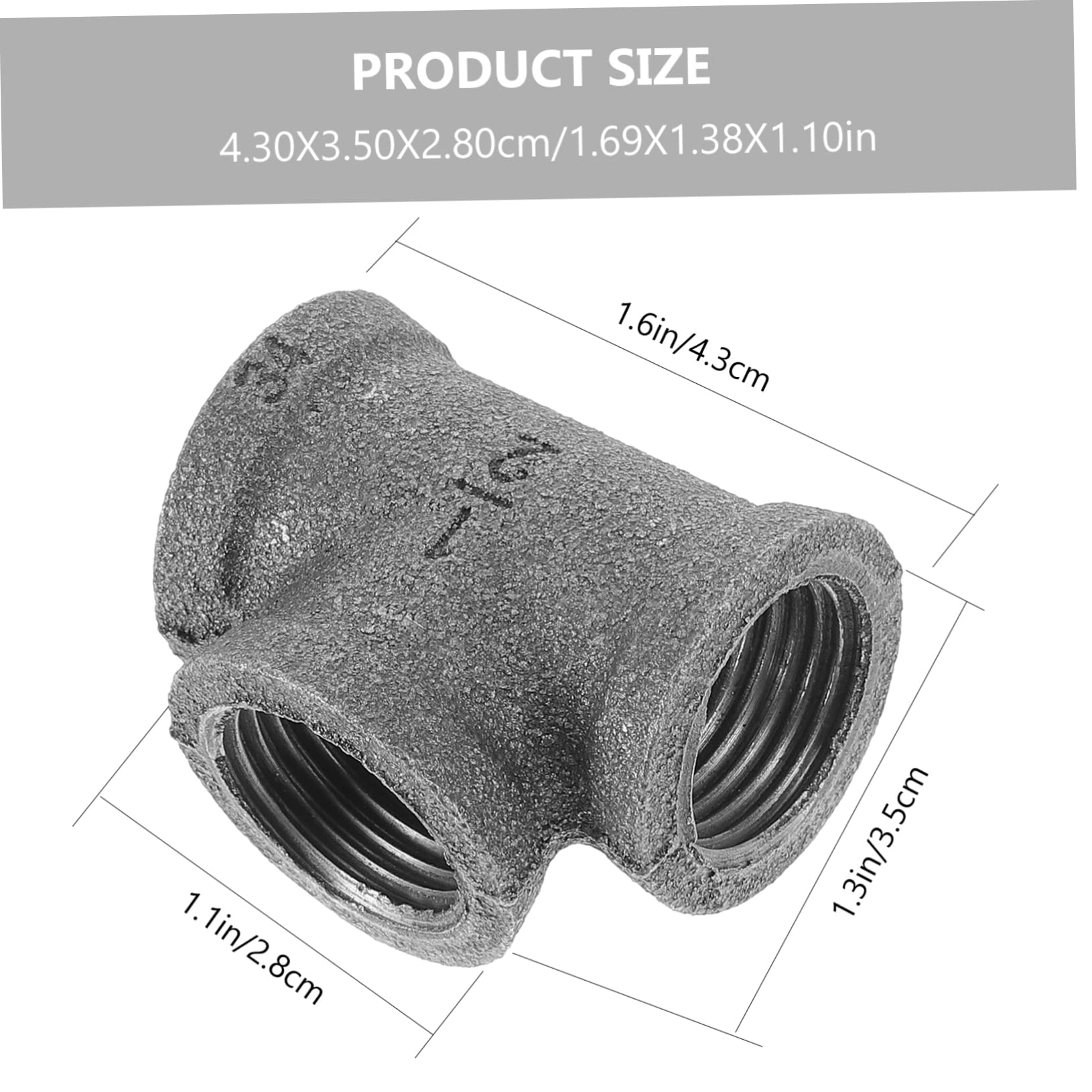 HOLIDYOYO Set of 15pcs Water Pipe Fittings Elbow Fittings Tee Connectors Tube Connectors for Diy Projects Made of Steel Ir