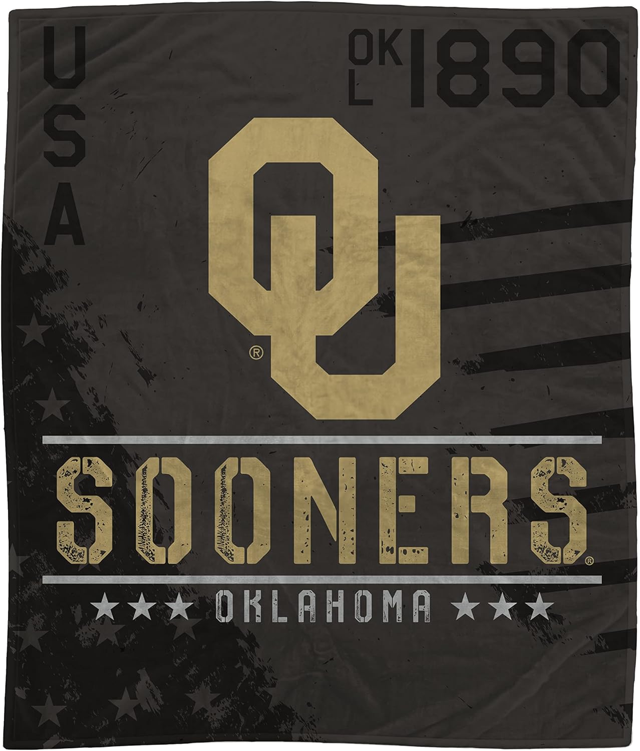 NCAA Black Camo Flannel Fleece Blanket