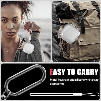 Inesore for Beats Fit Pro with Safety Lock Case Cover (Clear)