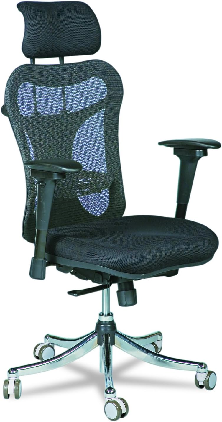 - Balt Ergo EX Executive Mesh Office Chair, Ergonomically Adjustable, 28-Inch by 24-Inch by 51-Inch, Black (34434)