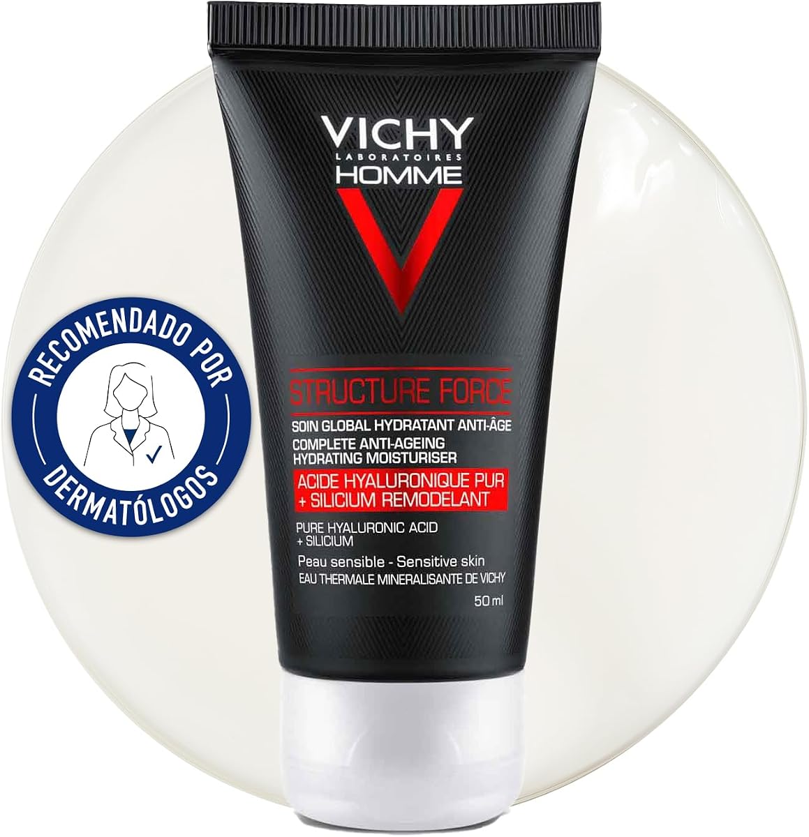 Vichy, Vichy Homme Structure Force, Crema firmeza y arrugas día, 50 ml