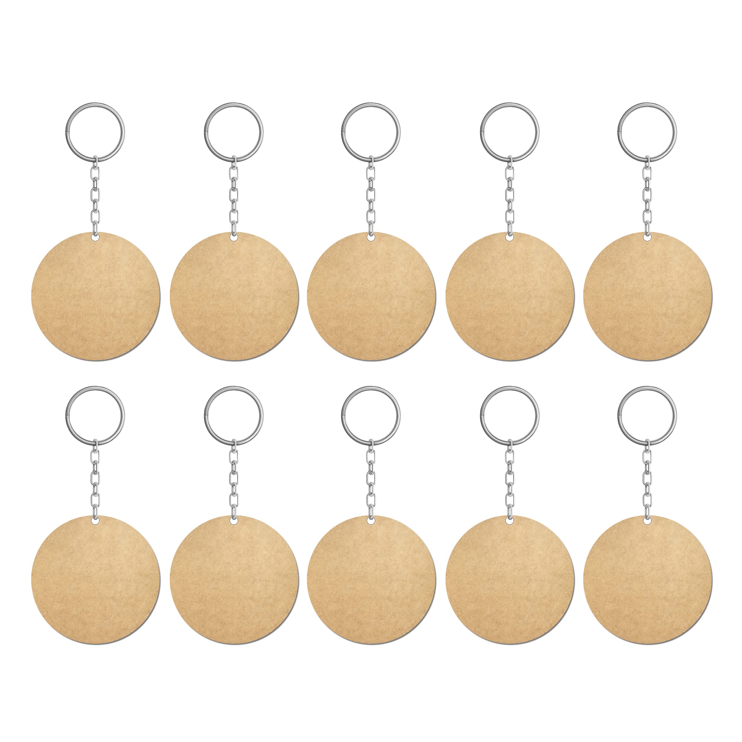MDF Cutouts for Art and Craft with Smooth Surface.MDF Board Suitable for Decoupage,Resin Art,Pyrography,Mandala Art,Round Key Chain with Ring,10 Pcs Round Shape Keyring-picture-35