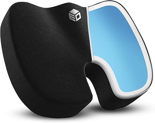 Cojín de asiento de gel y espuma viscoelástica para aliviar el dolor de coxis, cojín ergonómico para silla de oficina para dolor de espalda, cojines