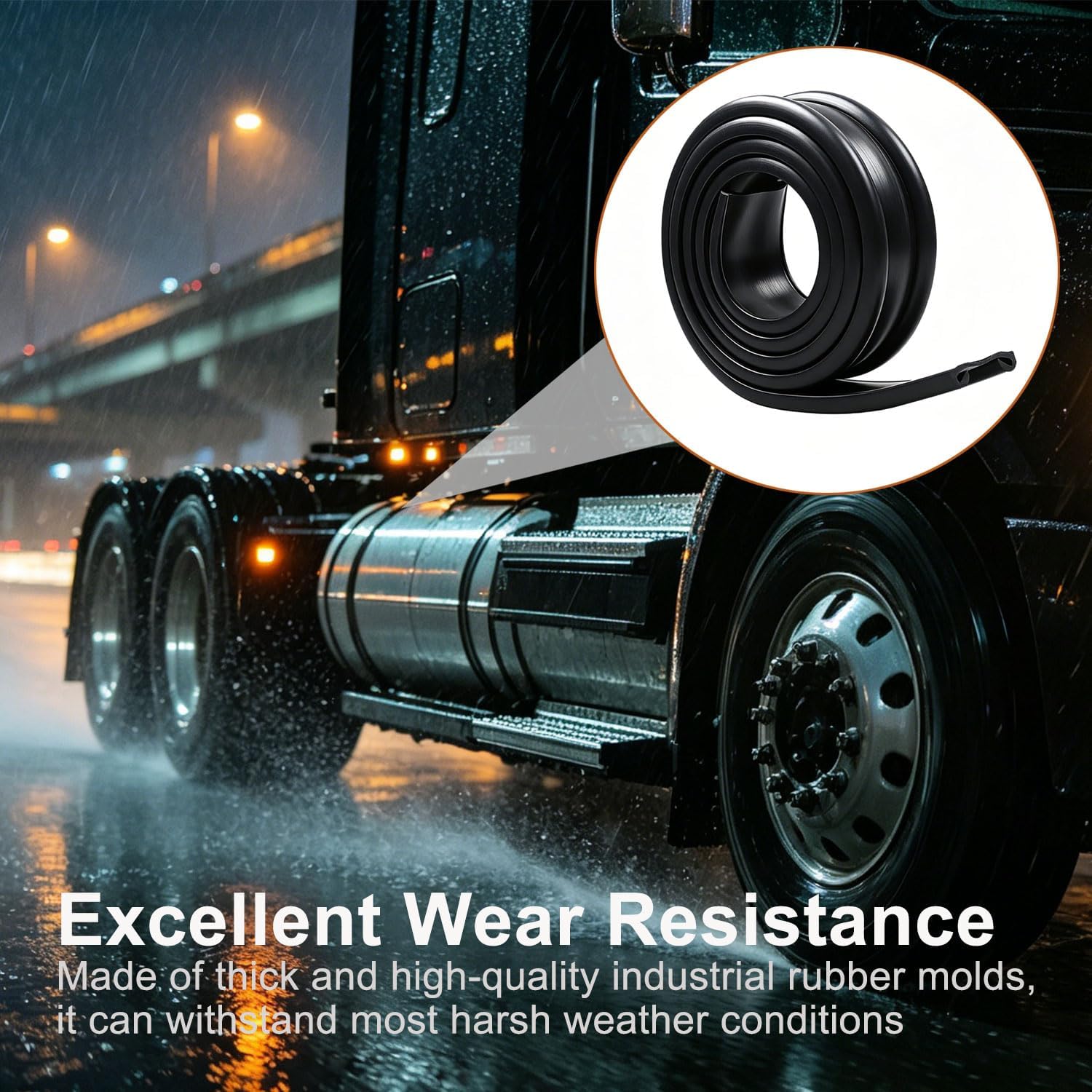 2Inch Rubber Fuel Tank Strap Isolator 6 Feet, Most Semi-Trailer Trucks Seal | Heavy Duty Rubber Fuel Tank Strap Isolator, Gas Tank Strap Cushion, Universal Fit for Most Semi-trailer Trucks