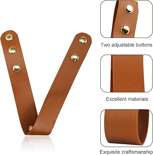 Miniatura 3 de Degpum 2 soportes hechos a mano para látigos de cinturón, funda de látigo de piel sintética, soporte para látigo para cinturón, funda de cuero para