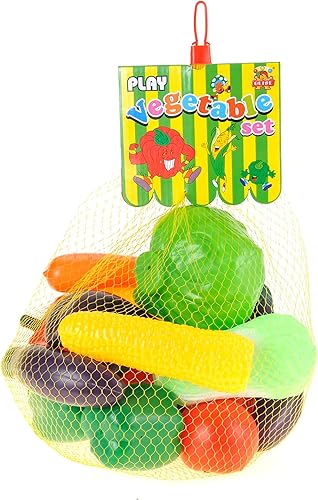 Miniatura 7 de PowerTRC Juego de 20 piezas, juego de verduras, colorido juguete de simulación de tamaño real para cocina, mercado de agricultores, juego de
