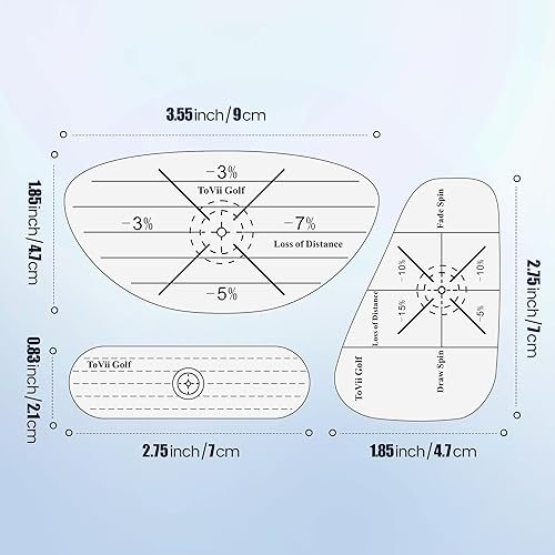 Miniatura 5 de ToVii Juego de 300 unidades  600 piezas de cinta de impacto de golf análisis de consistencia de puntos dulces y disparos calcomanías de impacto de