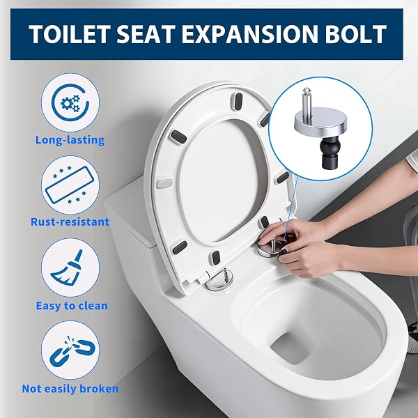 Lot De 4 Fixations Rapides Pour Abattant De WC, Charnières, Fixation Pour Abattant De WC À Dégagement Rapide, Fixations Pour Abattants Des W C, Fixation Pour Trous Borgnes - 4