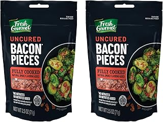 Fresh Gourmet Uncured Bacon Pieces, 2.5 OZ (Pack of 2)