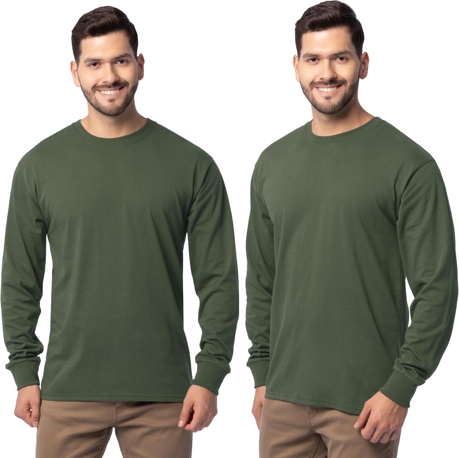 Fruit of the Loom Men's Eversoft Cotton Long Sleeve T-Shirts, 2 Pack