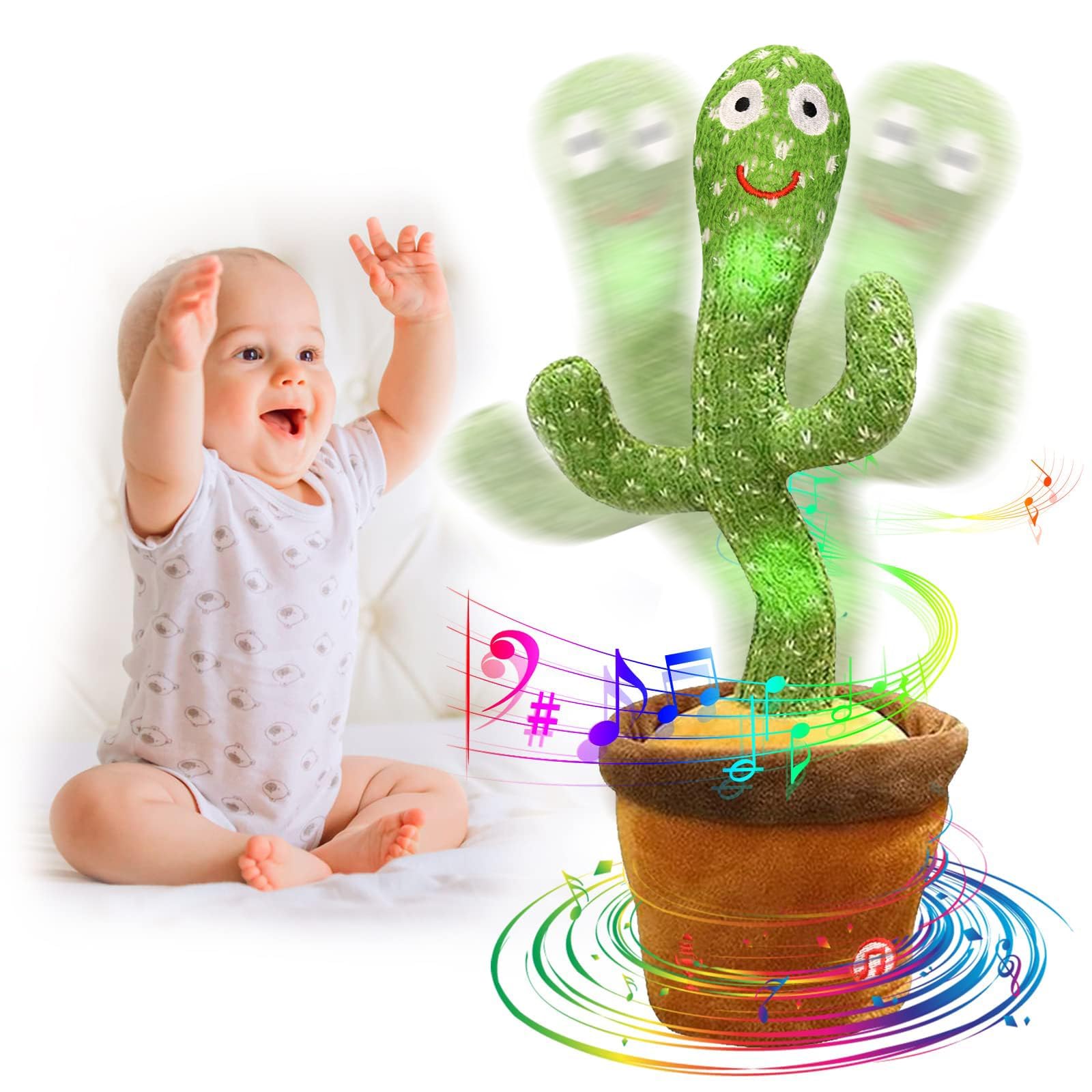 seOSTO Sprechender Tanzender Kaktus Plschtier, Dancing Cactus Toy,  Elektronischer Plschpuppengeschenke fr Internationale  Kindertagsgeschenke: ...