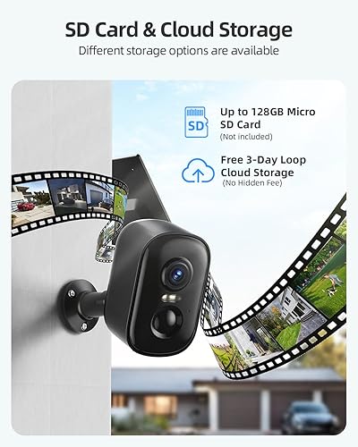 Miniatura 8 de Rocktone Cámara solar inalámbrica para exteriores, cámaras WiFi alimentadas por batería para seguridad en el hogar con detección de movimiento AI,
