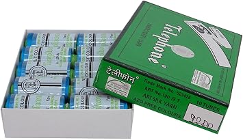 Telephone Threads Machine Art Silk Yarn 680 Mtr 2 Ply Teal Blue Thread Embroidery Pack of 10 Pieces