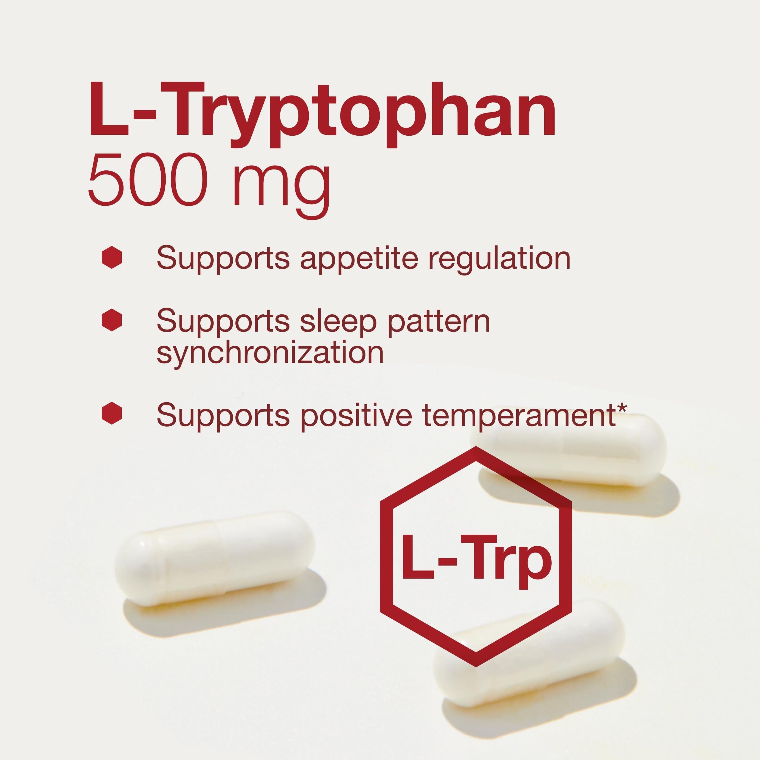 PROTOCOL FOR LIFE BALANCE L-Tryptophan 500mg, Stress Relief*, 60 Veg Caps — Amazon image 4