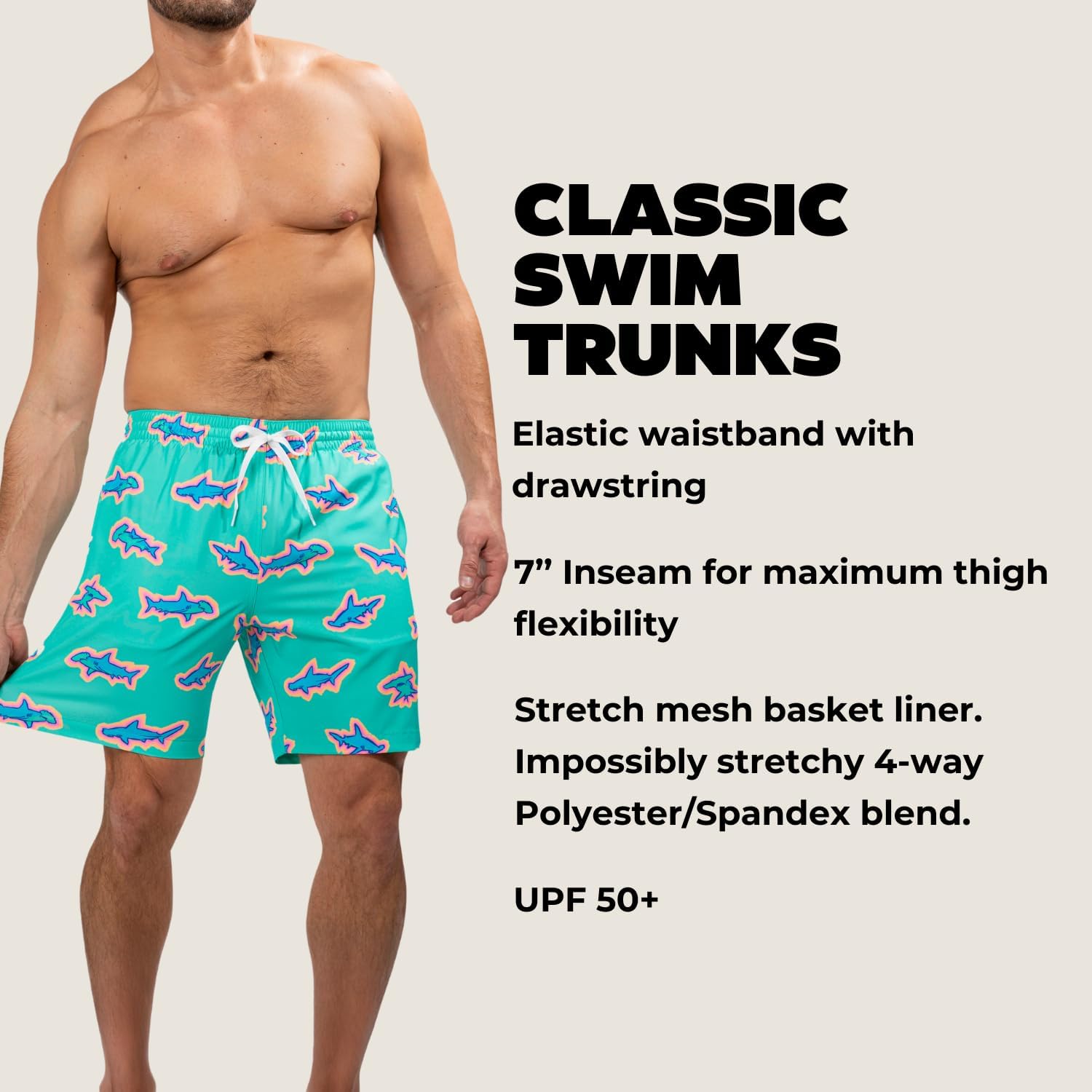 Chubbies Mens Swim Trunks – Mens Swim Shorts with 4-Way Stretch, 7” Beach Shorts with Elastic Waist, Mesh Lining, UPF 50+ - Image 3