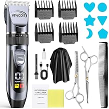 Men's Hair Clippers &amp; Beard Trimmer Grooming Kit,All-in-one Professional Haircut Set,Cordless Rechargeable Hair Clipper with LED Display for Barbers Hair Trimming,Home Grooming Gifts for Men