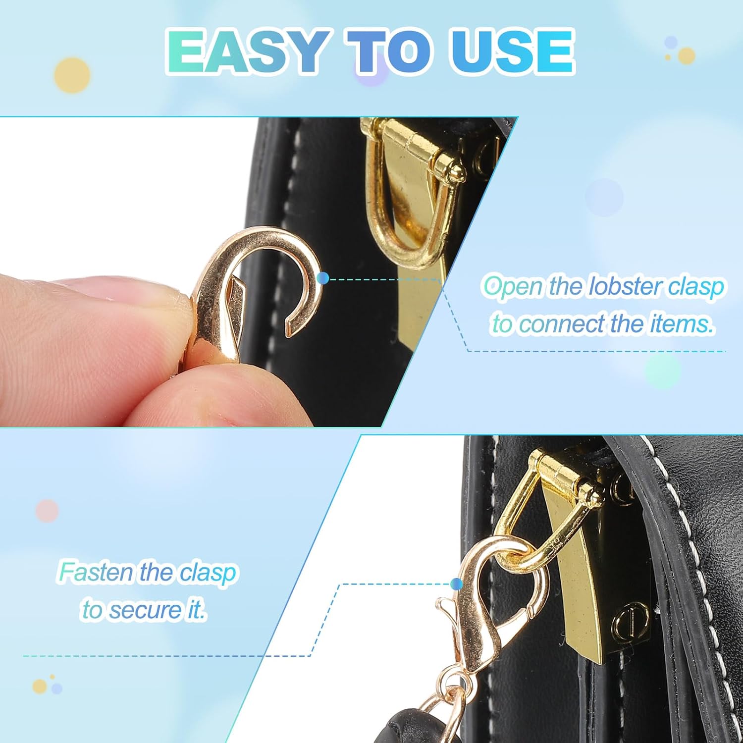 PATIKIL Acrylic Purse Chain, 15 Inch Acrylic Chain Linking Rings Handbag Strap Quick Link C-Clips Hooks Connectors for Jewelry Making DIY Craft Purse Eyeglass, Matte Orange - Image 5