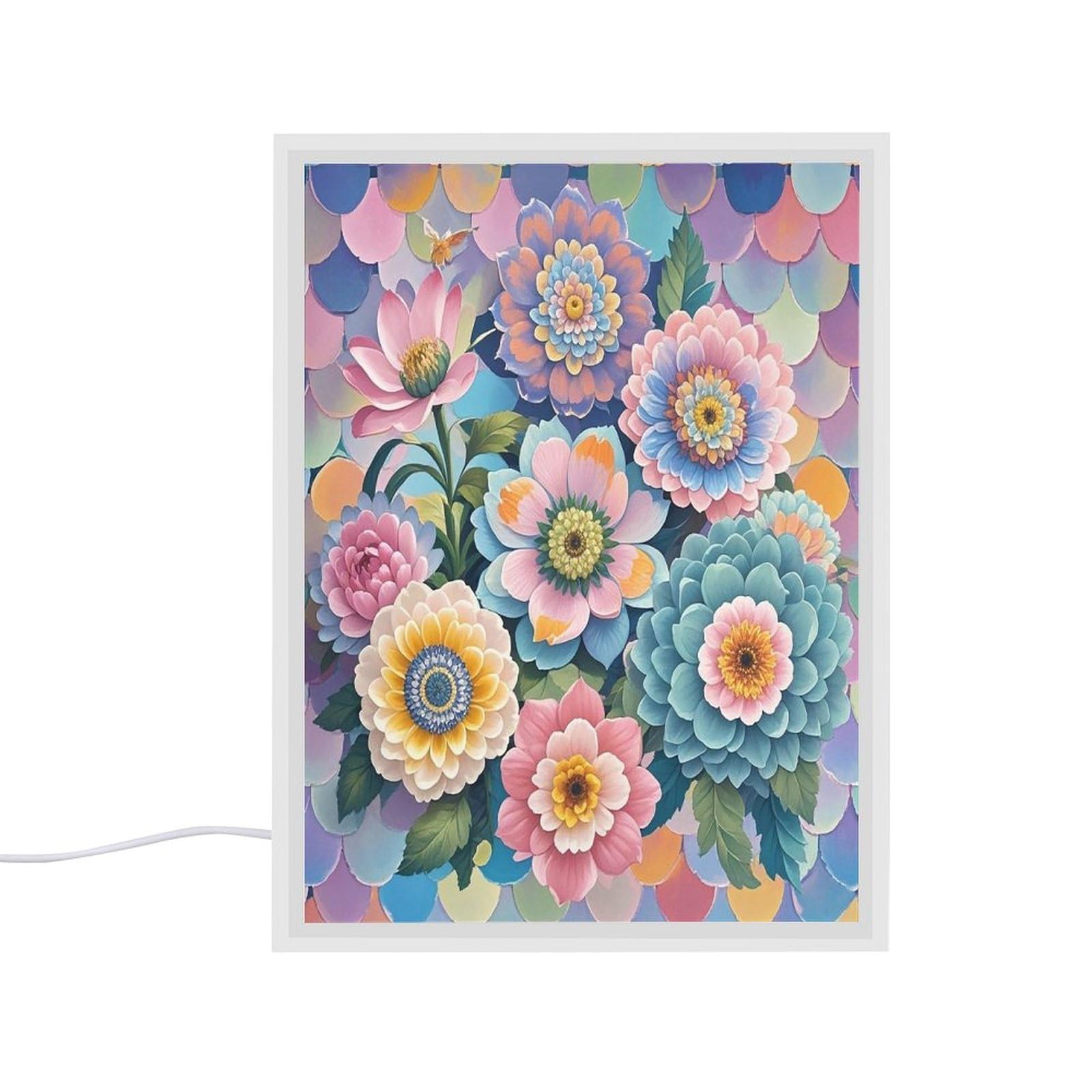 Espejos de escritorio FekiLoot con patrón de flores y tres modos de iluminación