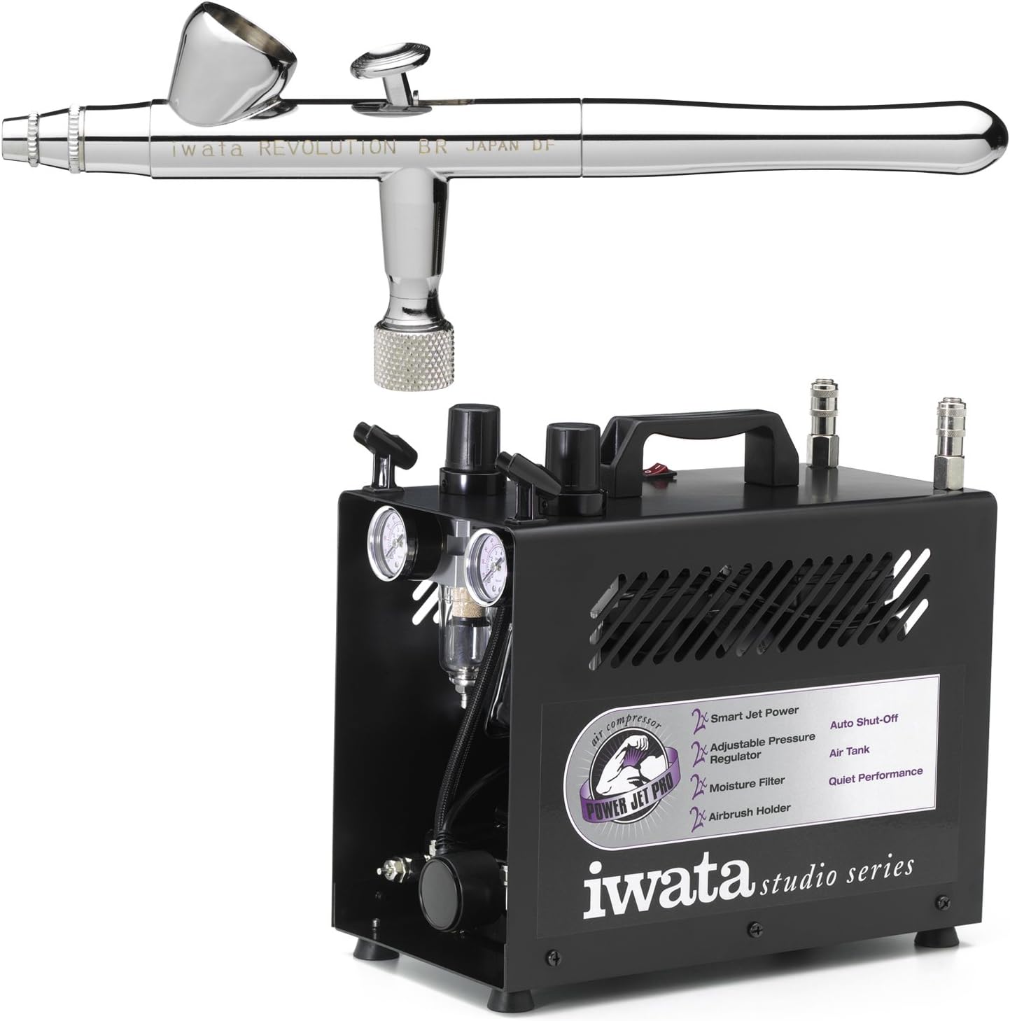 Aerógrafo Iwata Revolution HP-BR Dupla Ação Com Bico De 0,3mm Alimentação Por Gravidade