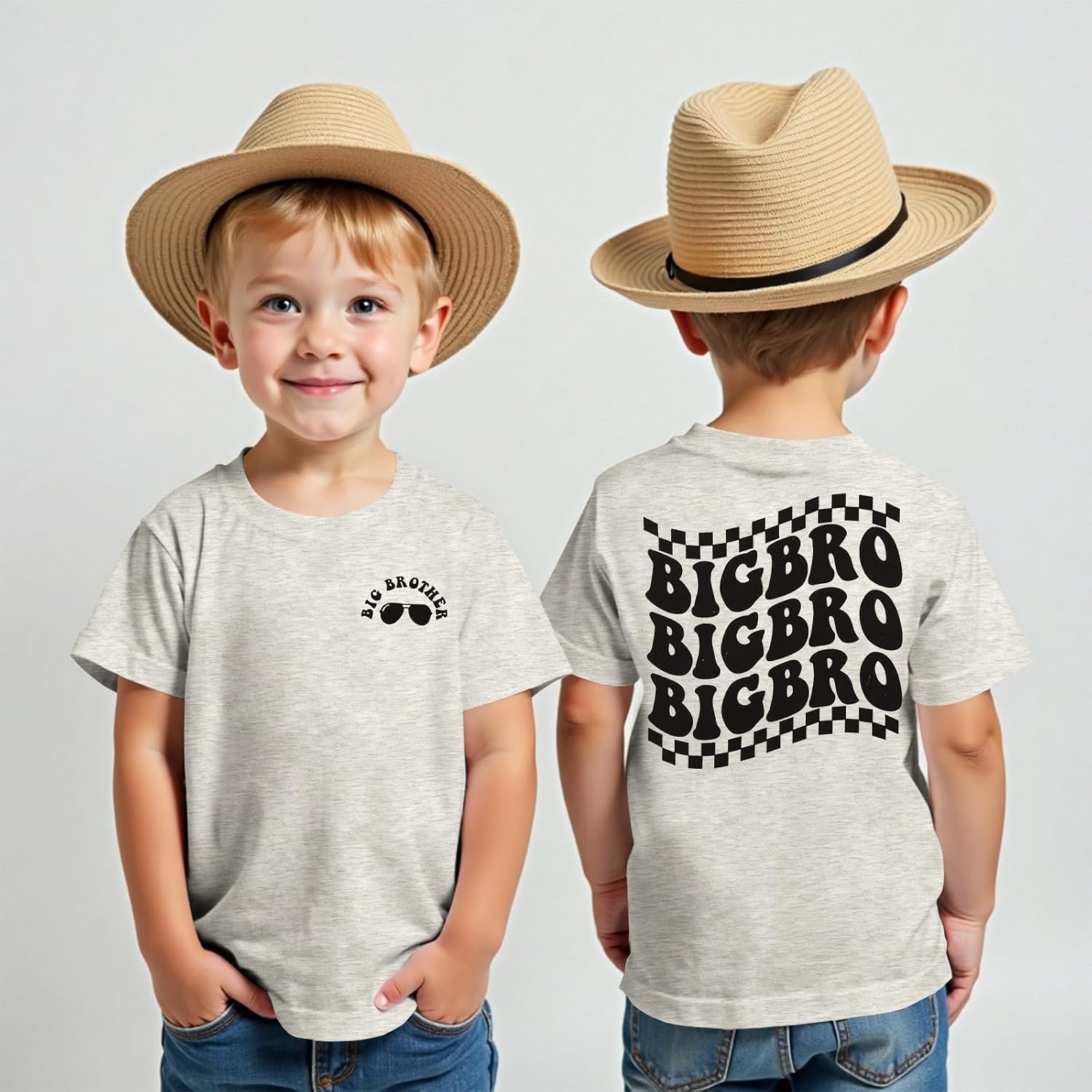 GLIGLITTR Big Brother Shirt Toddler Baby Boys Promoted to Big Brother Announcement T-Shirt Kids New Sibling Reveal Outfit