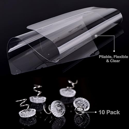 Miniatura 2 de In hand Muebles antiarañazos para gatos, 2 unidades, protector de vinilo flexible transparente de alta calidad para perros y gatos con pasadores,