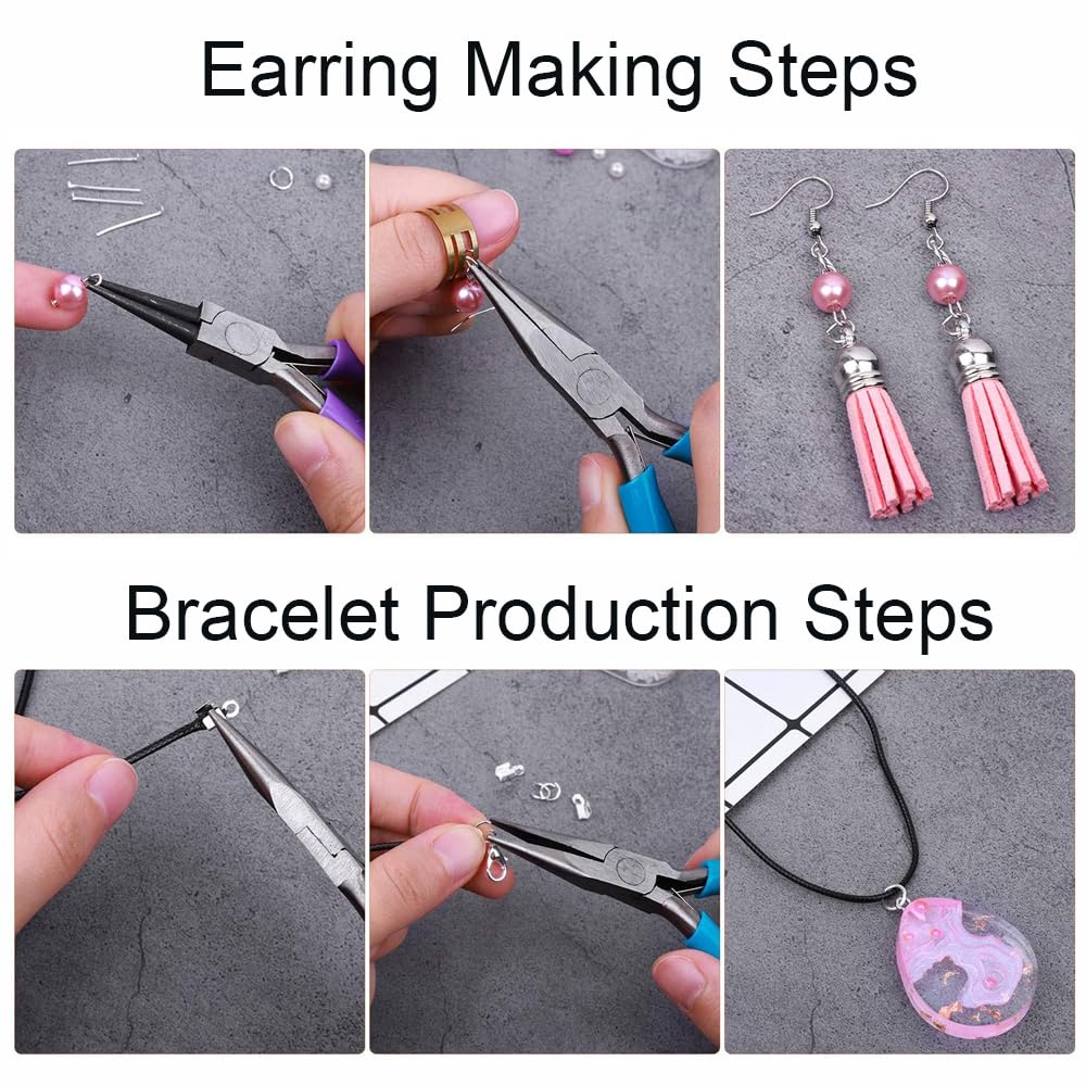 SEIWEI Schmuckherstellungs-Werkzeugset, Ringherstellungs- und Drahtwickel-Set mit Zange, Kupferdraht und Ketten, ideal für DIY-Halsketten, Ringe und Reparaturen