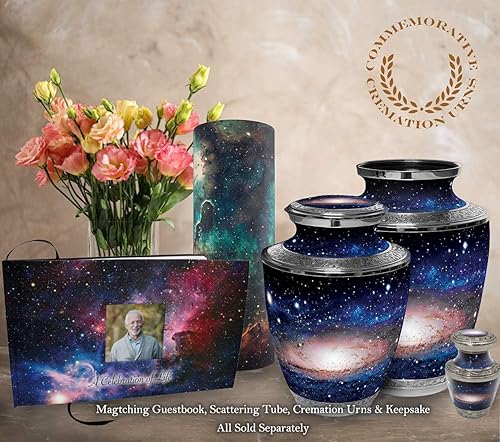 Miniatura 7 de Milky Way - Urnas de recuerdo para cenizas humanas con caja de regalo de terciopelo para recuerdos de cremación para cenizas