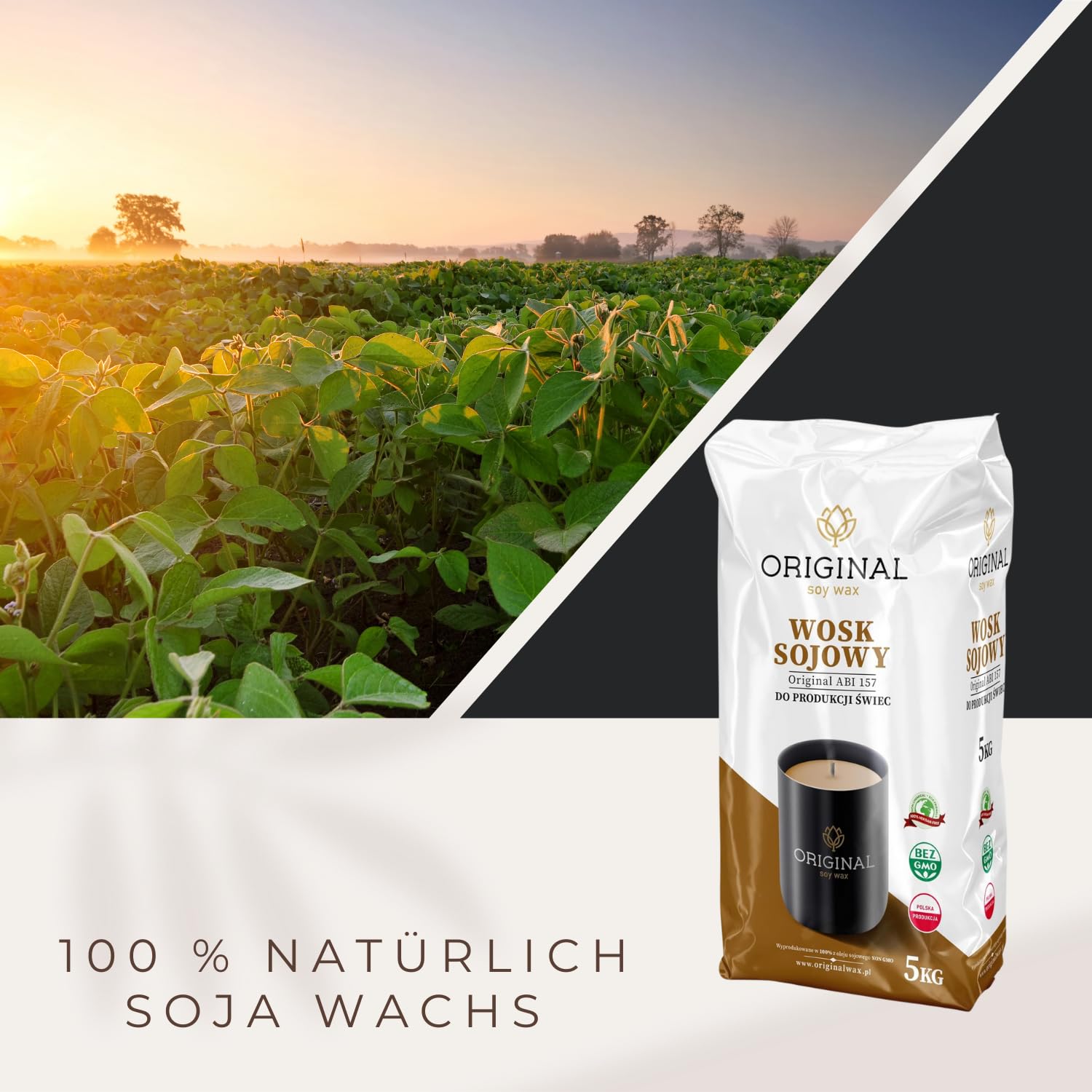 Soja Wachs 5kg, Vegan Sojawachs für Kerzen - Kerzenwachs zum Gießen - Wachsplättchen - Gießkerzen - Duftkerzen - Candle Wax