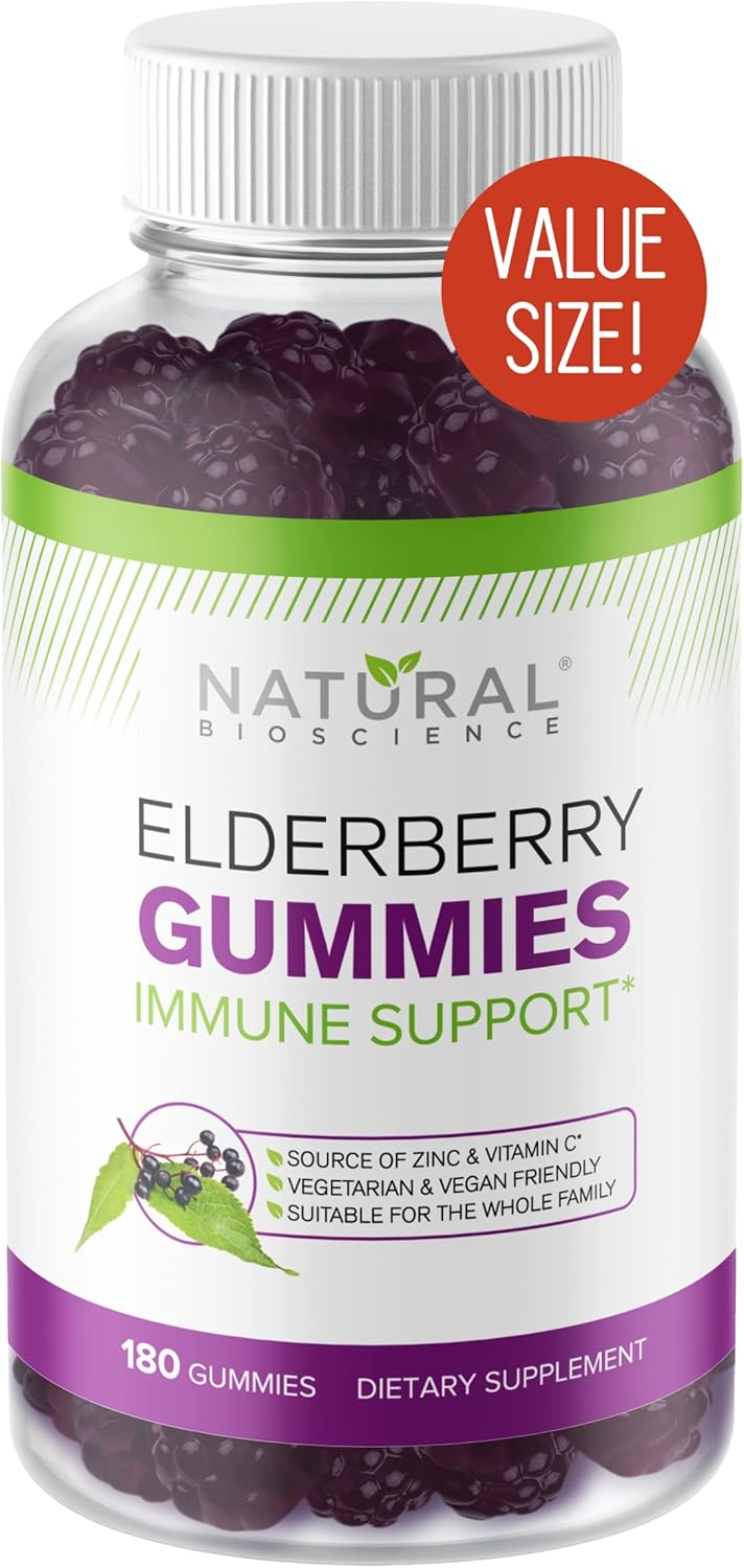 Sambucus Elderberry Gummies Family Size, 180 Gummies, for Children