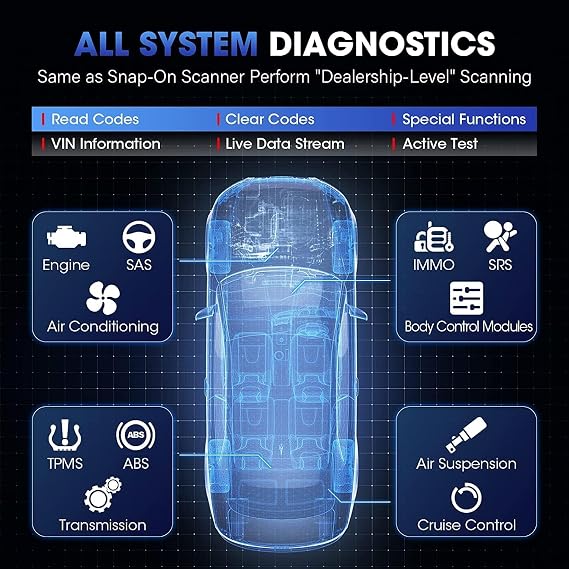 Autel MaxiCOM MK808S Car Diagnostic Tool, 2026 Bidirectional Tool Same As MK808BT PRO, 28+ Service, Active Test, All System Diagnosis, Injector Coding/EPB/BMS/SAS/TPMS/AutoVIN/ABS