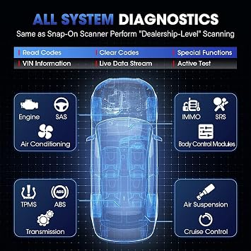 Autel MaxiCOM MK808S Car Diagnostic Tool, 2026 Bidirectional Tool Same As MK808BT PRO, 28+ Service, Active Test, All System Diagnosis, Injector Coding/EPB/BMS/SAS/TPMS/AutoVIN/ABS