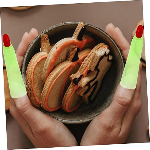 Miniatura 5 de Toyvian 50 dedos de bruja de Halloween, dedos de bruja que brillan en la oscuridad, dedos falsos para niños, puntero de lectura de dedos, regalo