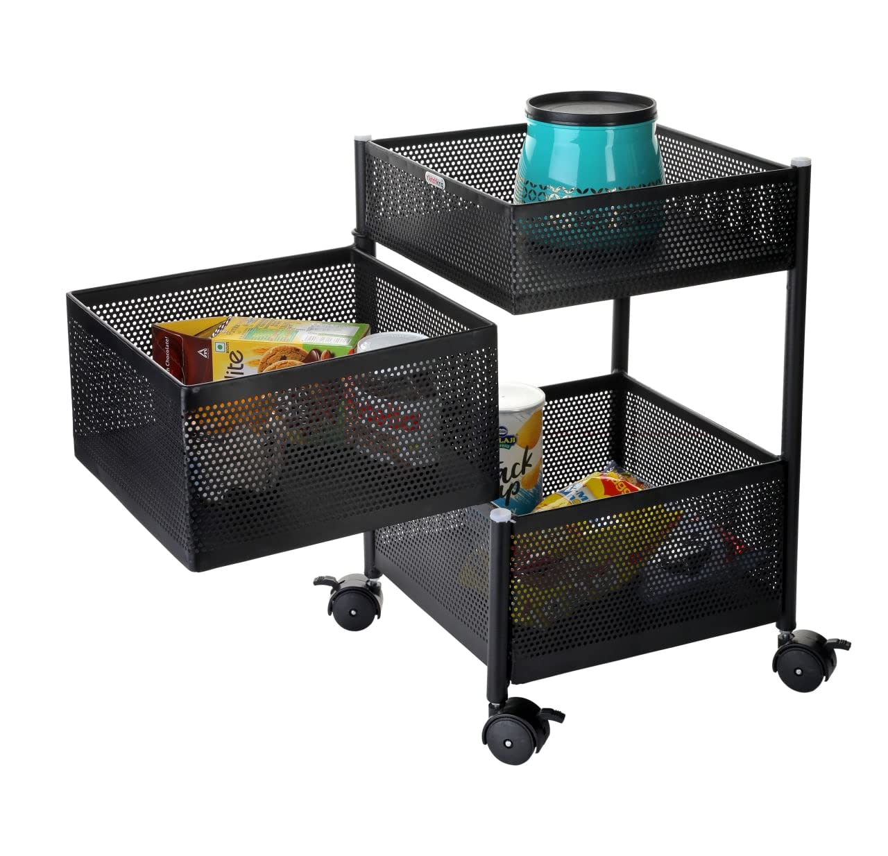 Aatamiy 1 Pc 3 Layer Kitchen Rotating Trolley Portable Storage Rack