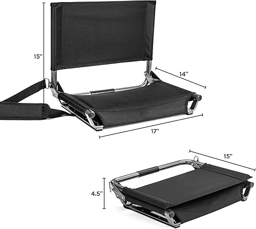 Miniatura 3 de Cascade Mountain Tech Asiento de estadio, silla plegable ligera y portátil para gradas y bancos